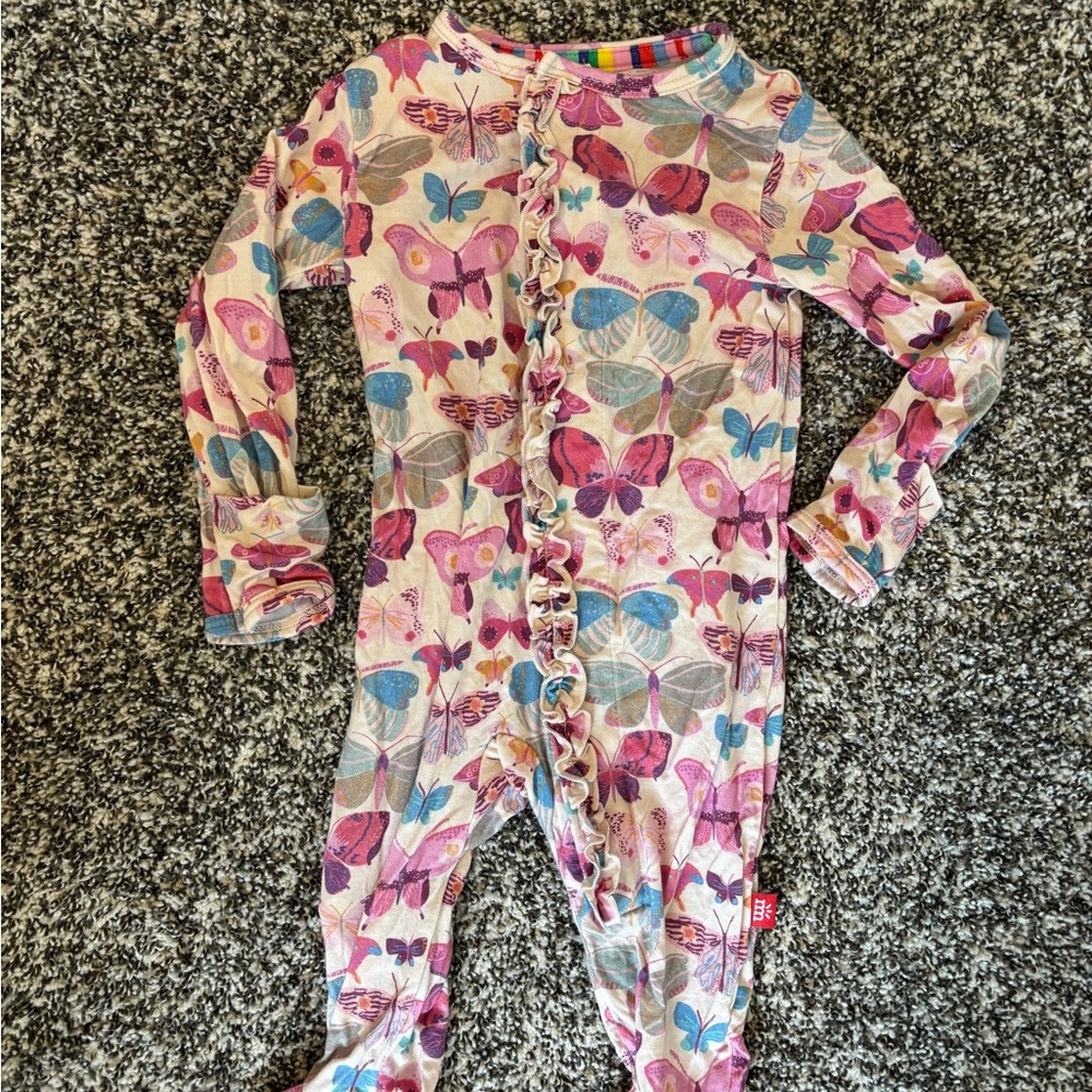 Magnetic Me Pink and Purple Butterfly Footed One-Piece